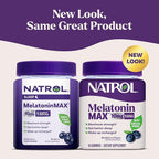 Natrol Melatonin 10mg Sleep Aid Supplement, 50 Count MelatoninMax Gummies, Blueberry Flavor, 10 mg Melatonin Gummies for Occasional Sleeplessness, 50 Day Supply