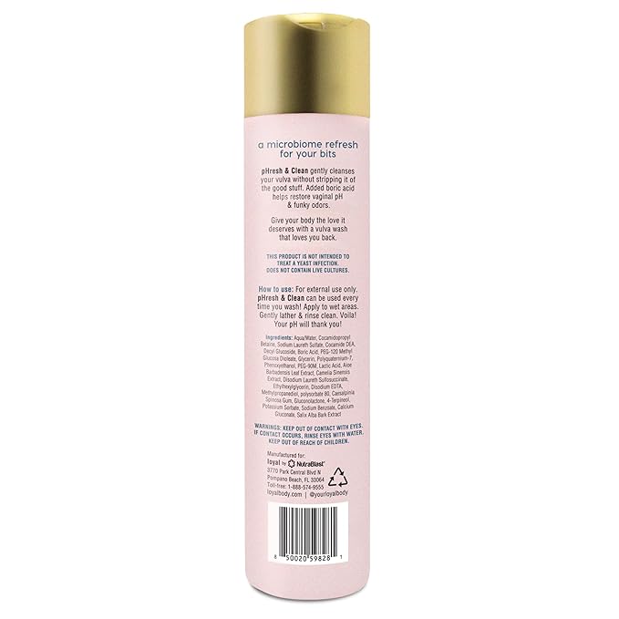 Loyal Body pHresh and Clean Intimate Balance Feminine Wash with Boric Acid | Odor-Control | 10fl oz
