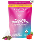 Pink Stork Organic Fertility Tea for Women | Fertility Supplements for Women with Chaste Tree Berry (Vitex) + Red Raspberry Leaf | Hormone Balance Herbal Tea for Conception Support | USDA Organic, Caffeine Free - Mixed Berry, 15 Sachets
