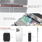 Zentiky Small Daily Pill Organizer with Labels, Medicine Pill Organizer Fit with Your Purse or Pocket for Travel to Hold Vitamin, Fish Oil, Supplement,Cotton Swabs, Bandages or Jewelry-Black