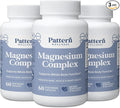 Pattern Wellness Magnesium Complex – Supports Muscle, Bone & Relaxation Health – with Zinc & Vitamin D – Daily Support Formula – 180 Vegan Capsules