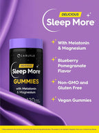 Carlyle Sleep Gummies with Melatonin and Magnesium | 120 Count | Blueberry Pomegranate Flavor | Support Complex with L-Theanine | Vegan, Non-GMO, Gluten Free