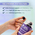 Baby Blues Berry Boost for Moms, Immunity Elderberry Gummies Immune Support Supplement with Vitamin C and Zinc for Adults, Non-GMO Immune System Vitamins Booster Vegan Gluten Free Gummies, 60pcs