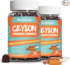 2 Pack Sugar Free Ceylon Cinnamon Gummies 2000MG, Cinnamon Supplement with Chromium and Cinnamon Bark, Vegan, Non-GMO, Gluten Free,120 Gummies