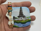 WitnyStore Tiny 2⅝" Pura Ulun Danu Bratan Temple Bali Indonesia - Miniature Hand Made Resin 3D Asia Landmark Tourist Attraction Decorative Refrigerator Fridge Magnet Collectible Traveler Souvenir Gift