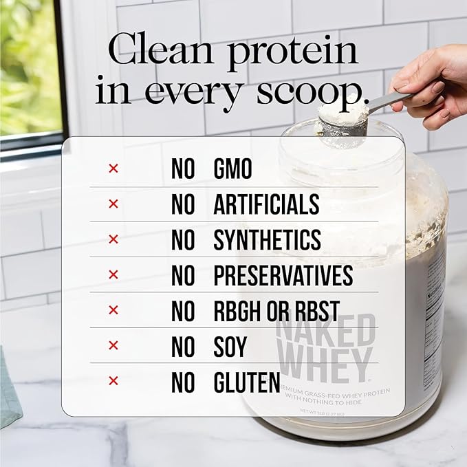 NAKED Whey Chocolate Peanut Butter Protein Powder, Grass Fed Whey, No GMO, No Soy, and Gluten Free. Nothing Artificial, Aid Growth and Recovery - 21 Servings