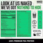 NAKED Nutrition Chocolate Pea Protein Isolate - 5Lb Bulk, Plant Based, Vegetarian & Vegan Protein. Easy to Digest, Non-GMO, Gluten Free, Lactose Free, Soy Free (Pack of 2)