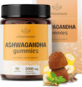 HERBAMAMA Ashwagandha Gummies - 2000mg Pure Ashwagandha Root with Black Pepper for Calm & Mood Support - Vegan, Non-GMO Calming Supplements for Adults - 90 Pectin-Based Banana-Flavored Chews