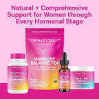 Pink Stork Hormone Balance Drops for Women - Supports Hormonal Health, PMS, Perimenopause & Mood, with Red Raspberry Leaf & Wild Yam - Liquid Supplement - Vegan, 2oz, 30 Servings