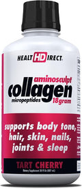 HEALTH DIRECT AminoSculpt Sugar-Free Collagen Supplement - High Potency Medical-Grade Protein for Hair, Skin, Nails & Joints, Grass-Fed, Non-GMO, Liquid Collagen - Tart Cherry - 30 Fl Oz