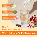GLP-1 Supplement 15-in-1 Complex,GLP1 for Weight Loss GLP 1 Probiotic Powder for Control Appetite and Cravings,Appetite Suppressant,Metabolism Booster 30 Serving Packets