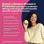 Doctor's Recipes Probiotics for Women, 100 Billion CFU 32 Strains, with Prebiotic, Enzymes & Cranberry, Shelf Stable, Delayed Release, 60 Caps