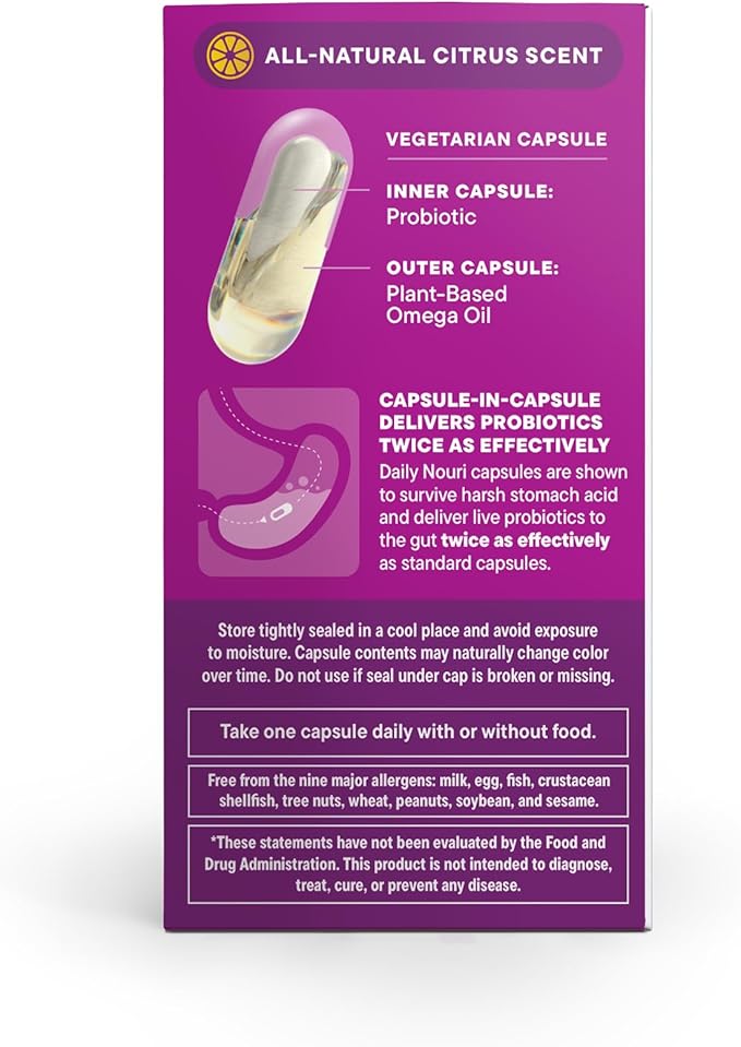 Daily Nouri Hormone Balance Probiotics for Women | Hormone Balance for Women | PMS, Hormonal Acne, & Bloating Support | 7 Clinically Studied Strains + Omega | 30-Day Supply