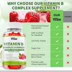 Vitamin B Complex Gummies for Women & Men - Vitamin B12, B1, B2, B3, B5 & B6 -B Complex Vitamin Supplements with Vitamin C,Magnesium & Choline, Raspberry Flavor, 120 Count