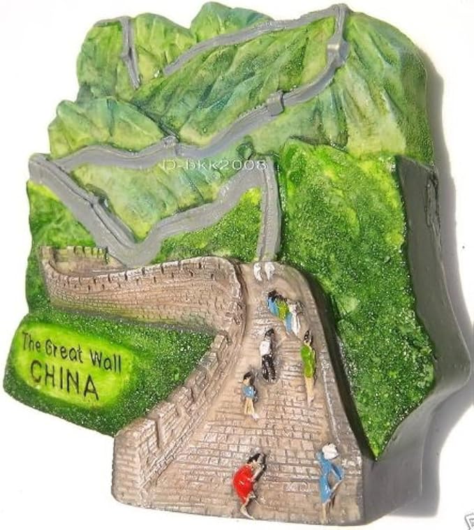 WitnyStore Tiny 2¾" The Great Wall of China - Miniature Hand Made Painted Resin 3D Asia Landmark Tourist Attractions Decorative Refrigerator Fridge Magnets Décor Collectible Traveler Souvenirs Gifts