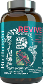 Birthright Female Hormone Support for, Energy, Fertility, Menstrual Cycle, Ovulation, Pregnancy and Menopause… All Natural, Animal Based, Liver, Kidney, Magnesium, Red Raspberry, Herbal Blend Revive