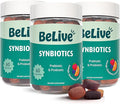 BeLive Synbiotics - Probiotic & Prebiotic Fiber Gummies – High Strength Inulin (3g), Dietary Fiber Supplement, Digestive Support for Kids & Adults - Strawberry, Orange, Blueberry Flavor | 3-Pack