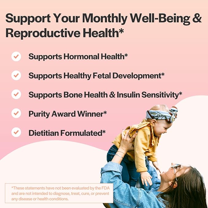 Myo-Inositol & D-Chiro Inositol Capsules with MTHF, Folate, Vitamin D| Support for Ovarian Function, Hormone Balance, & Homocysteine Levels | Fertility Supplements for Women | 40:1 Ratio