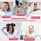 GREENPEOPLE Menopause Supplements for Women Gummies - 16-in-1 Dual Action Menopause Relief W/Black Cohosh, Vitex, Beef Organs for Hormone Balance, Hot Flashes, Night Sweats & Mood, Sugar-Free 60 CT
