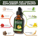 Cortisol Supplements for Women & Men, 15-in-1 Cortisol Detox & Reducer - Adrenal Balance, Relaxation, Sleep & Focus, with Magnesium, Ashwagandha, L-Theanine, Vitamin C, D3 & B6, 2 Fl Oz
