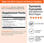 NatureWise Turmeric Curcumin 500mg with Black Pepper Softgels - Extra Strength, Enhanced Absorption - 95% Curcuminoids & BioPerine for Immune Support - Gluten-Free, Non-GMO - 180 Count[6-Month Supply]