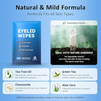 120-Pack Eyelid Cleansing Wipes for Itchy & Dry Eyes, Massive Value Family Size, Soothing for Sensitive Eyes, Gentle Eye Wipes for Styes & Blepharitis,Tea Tree Oil for Daily Eye Comfort, Pack of 2