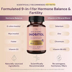 QSTA Myo-Inositol & D-Chiro Inositol Supplement for Women 4100mg (40:1 Ratio) – 9-in-1 Hormonal & Metabolic Support with Folate, Vitamin B6, B12, D3, Zinc & Chromium