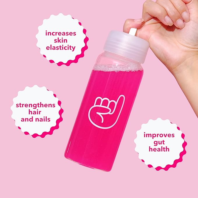 Collagen Peptides with Hyaluronic Acid & Vitamin C - Dragon Fruit Flavor (1lb/474g), Supports Skin, Hair, and Gut Health, 13g Hydrolyzed Collagen, Zero Sugar, High in Protein, Naturally Flavored