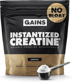 Gains in Bulk Instantized Creatine Monohydrate for Men & Women, Soluble Pre Workout Powder, Supports Muscle Building, Strength and Performance, Bodybuilding Supplements, Unflavored, 100 Servings