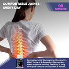 Glucosamine Chondroitin MSM and Turmeric Supplement – Joint Support Supplement for Women and Men with Boswellia and Chondroitin Sulfate for Joint Health Mobility & Flexibility – 90 Capsules