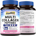 Vitalibre Multi Collagen Peptides, Hydrolyzed, Type I, II, III, Vitamin C, Biotin, Hyaluronic Acid, Turmeric & Black Pepper, Skin, Hair, Nail & Mobility Support, Non-GMO, 180 Caps
