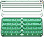 Zoksi Monthly Pill Organizer 1 Time a Day, 30 Day Pill Box Organizer Once a Day, One Month Large Pill Case for Travel, 31 Day Daily Medcine Container for Vitamins, Supplement & Medication (Olive)