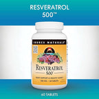 Source Naturals Resveratrol 500, Heart Support & Healthy Aging*, 500 mg - 120 Tablets