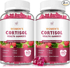 (2 Pack) Cortisol Gummies,Cortisol Reducer for Women,with rhodiola rosea,l-theanine,Phosphatidylserine,magnesium ashwagandha - Emotional support, adrenal balance, sleep, raspberry flavor, 120 Count