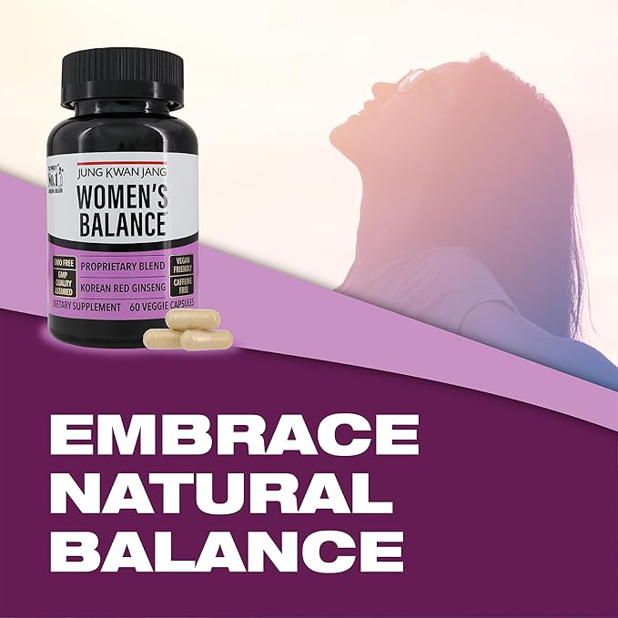 JUNG KWAN JANG Women's Balance with Korean Red Ginseng for Energy Level, Digestive System, and Cognitive Health Supplement, 60 Capsules