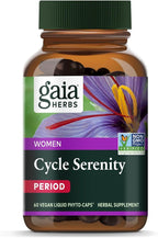 Gaia Herbs Period Cycle Serenity - with Clinically Studied Saffron to Support a Positive Mood* - 60 Vegan Liquid Phyto-Caps (60 Servings)