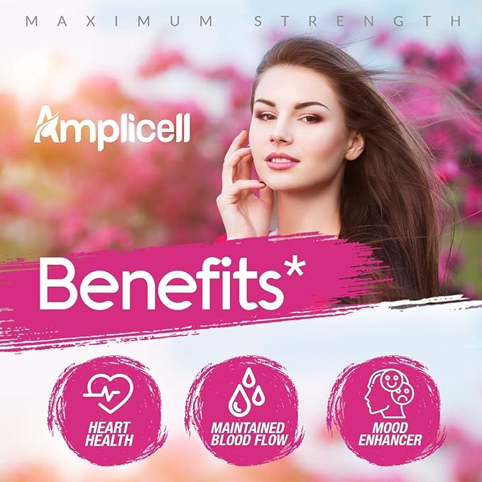 AMPLICELL Women’s Vitality & Libido Support – Hormone, Mood & Energy Balance with Maca, Dong Quai, Ginseng, Ashwagandha & Herbal Aphrodisiac Blend – 60 Capsules