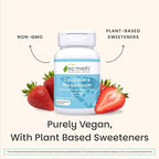 EZ Melts Calcium & Magnesium - Daily Supplement for Heart, Bone, Immune & Brain Health - with Vitamin D3 - Non-GMO & Vegan - Strawberry Smoothie - 120 Dissolvable Tablets (60 Servings)