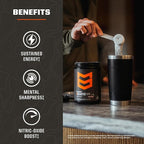MTN OPS Ignite Lite Sugar Free Energy Drink Powder with 100mg Caffeine, Nootropic Blend for Energy & Focus, L Arginine & L Citrulline for Endurance, 45 Servings, Raspberry Lemonade