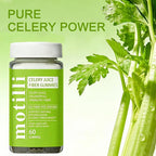 Motilli Celery Juice Gummies, Fiber Gummies with Celery Juice, Support Gut Health, Chlorophyll & Prebiotic Fiber, 60 Count(1PC)