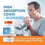 Doctor's Best High Absorption CoQ10 200mg with BioPerine Supplement - Coenzyme Q10 Softgels for Heart Health & Antioxidant Support, CoQ10 200 mg for Women & Men, Non GMO - 60 Veg Softgels