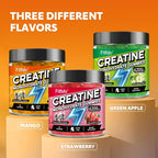 Creatine Monohydrate Gummies for Men & Women - 6205mg per Serving, Containing L-carnitine & Taurine, Post Workout Muscle Recovery, Strength & Energy Boost, Sugar Free & Vegan (60, Mango)