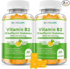 Vitamin B2 Gummies, Riboflavin Supplement for Kids & Adults, with Magnesium Glycinate, CoQ10 and Vitamina C, for Women and Men, Energy, Immune Wellness & Cellular Health Support, 120 Count