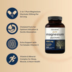 Naturebell Pure Magnesium Glycinate 500mg, 240 Veggie Capsules | 100% Chelated & Purified – 3rd Party Tested, Vegan Friendly, Non-GMO, Filler Free