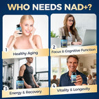 NAD+ Supplement - NAD Supplements for Women & Men - Liposomal NAD+ Resveratrol Complex with Urolithin A, CoQ10 - Boosts NAD+ Levels, Cellular Energy & Healthy Skin - Third-Party Tested - 60 Capsules