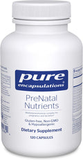 Pure Encapsulations PreNatal Nutrients - for Pregnancy & Lactation - Aids Energy & DNA Development* - with Folate, Choline & Iron - Gluten Free & Non-GMO - 120 Capsules