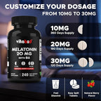 Melatonin 20 mg - 240 Fast Dissolve Tablets - Drug Free - Natural Berry Flavor - Vegetarian, Non-GMO, Gluten Free 240 Count (Pack of 1) (240 Count (Pack of 1))