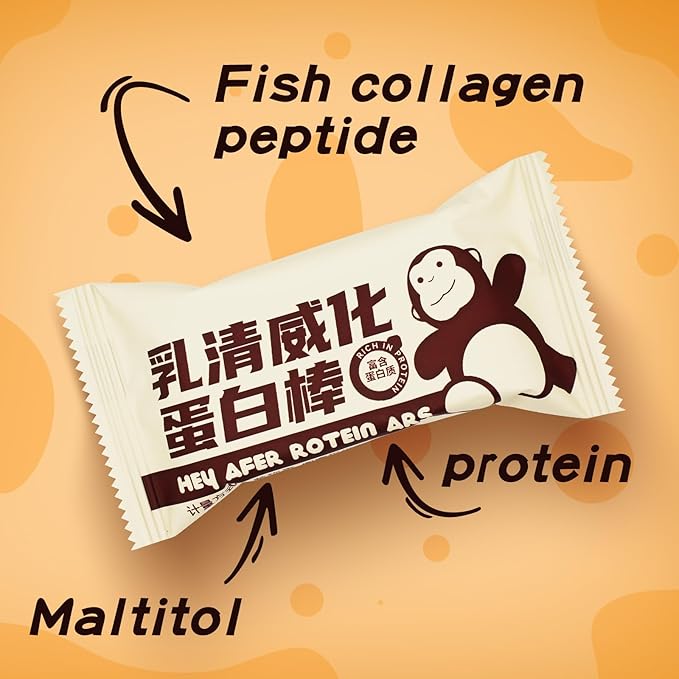 Whey Protein Wafer Bar, Crispy Protein Snack, 12g Protein per Serving, Low Sugar, Soy Milk Flavor, Individually Wrapped, 258g (14 Bars)