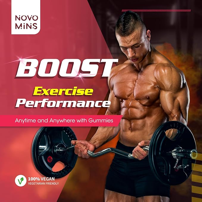 novomins Creatine Monohydrate Gummies for Men & Women, Chewables Creatine Monohydrate for Muscle Strength, Muscle Builder, Energy Boost, Pre-Workout Supplement-90 Peach