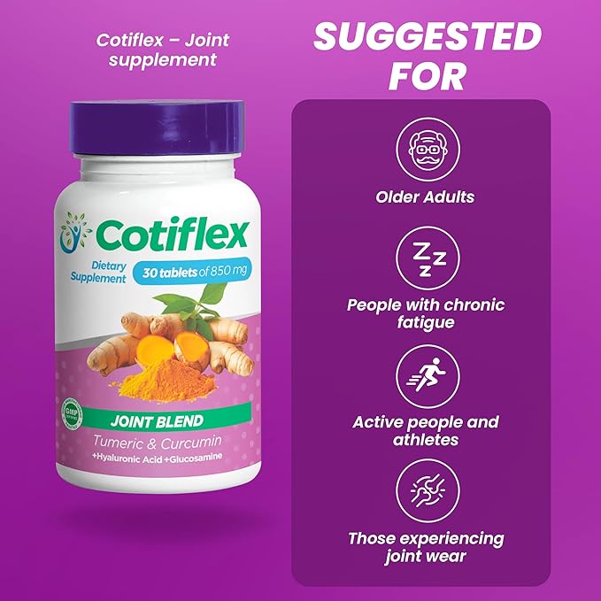 Dietary supplement for joints | With hyaluronic acid, turmeric, glucosamine sulfate and magnesium oxide | Promotes joint mobility, lubrication and flexibility | 30 capsules of 850 mg each